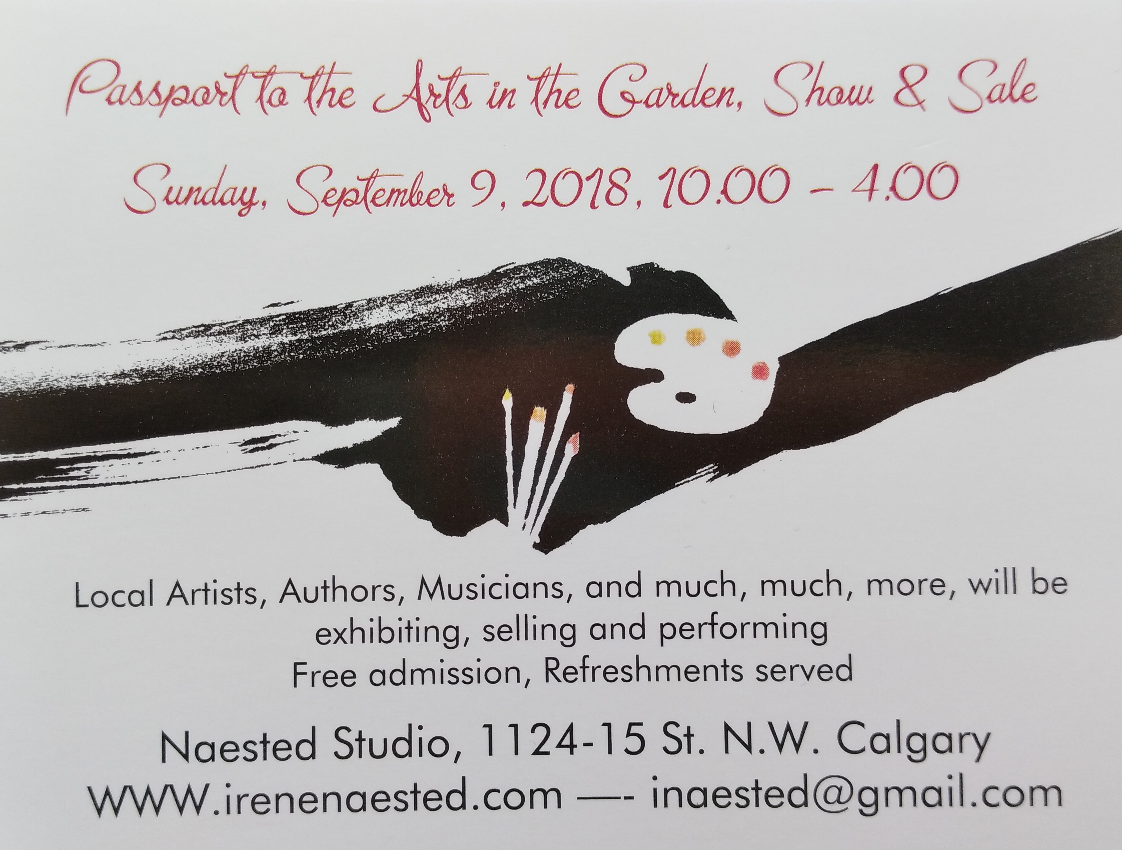 Passport to the Arts in the Garden Show & Sale, Sunday, Sept. 9, 2018