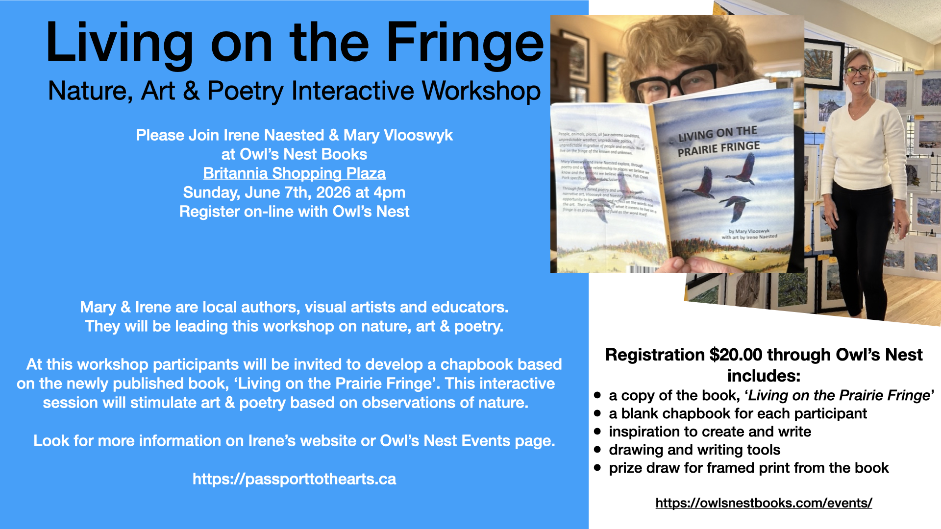 Prairie Fringe Workshop at Owl’s Nest
